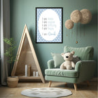 Blue & White Heart Acrostic Poem - Larosier Prints