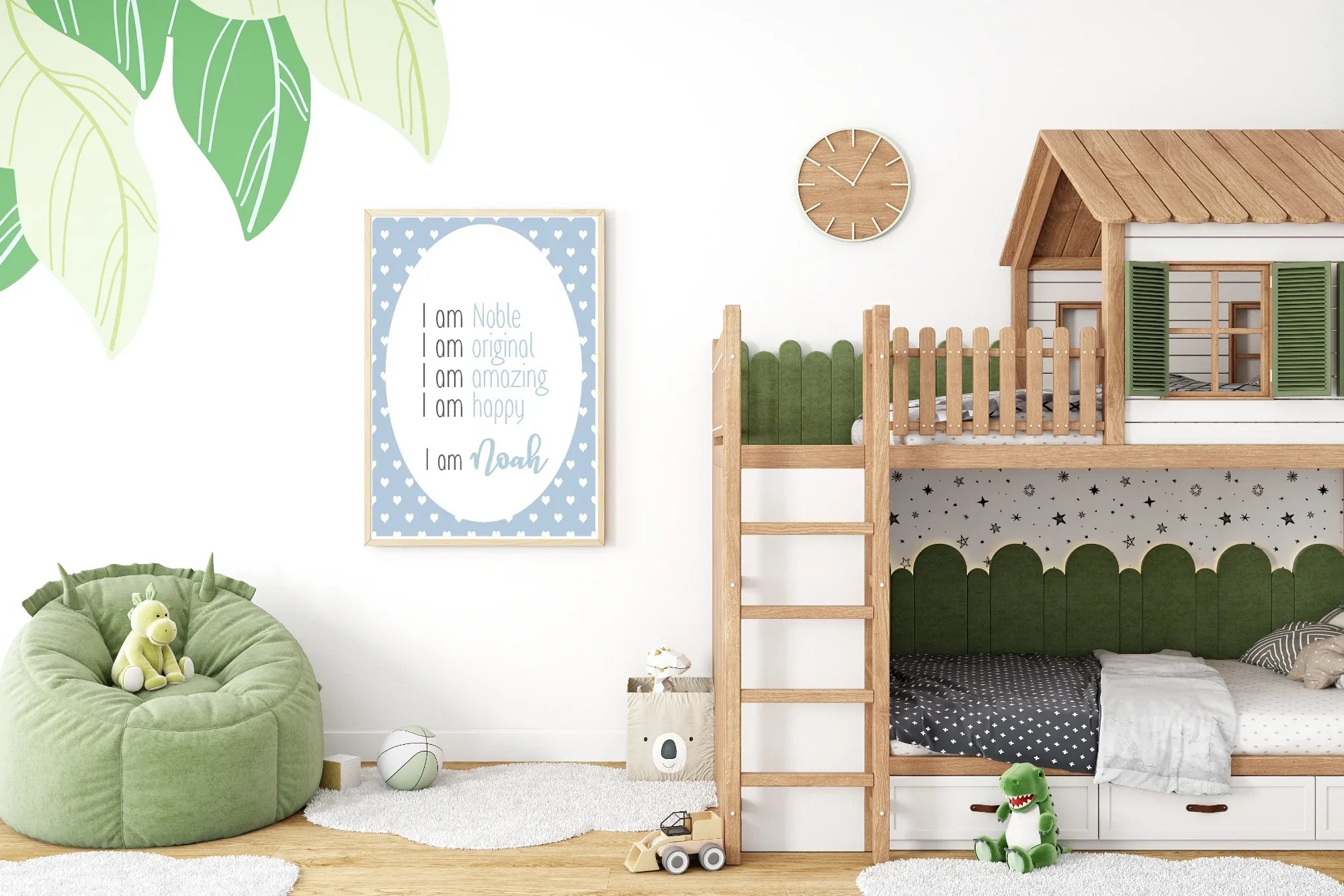 Blue & White Heart Acrostic Poem - Larosier Prints