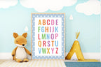 Blue & White Heart Alphabet Poster | Educational Wall Art - Larosier Prints