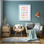 Blue & White Heart Alphabet Poster | Educational Wall Art - Larosier Prints