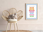 Blue & White Heart Days Of The Week Poster | Educational Wall Art - Larosier Prints