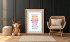 Blue & White Heart Days Of The Week Poster | Educational Wall Art - Larosier Prints