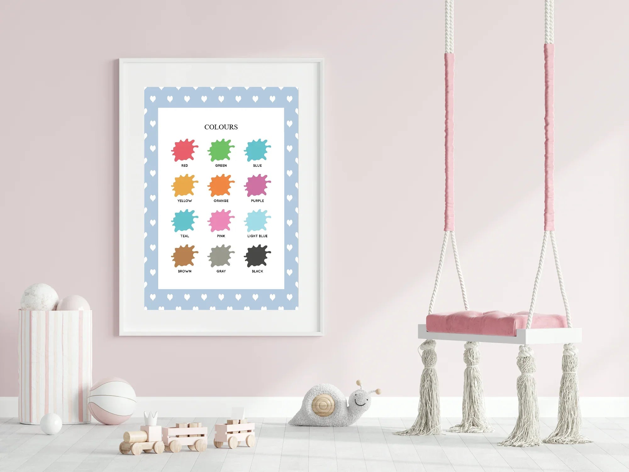 Blue & White Heart Colours Poster | Educational Wall Art - Larosier Prints