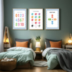 Blue & White Heart Colour Mixing Poster | Educational Wall Art - Larosier Prints
