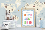 Blue & White Heart Count To 10 Poster | Educational Wall Art - Larosier Prints