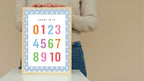 Blue & White Heart Count To 10 Poster | Educational Wall Art - Larosier Prints