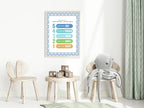 Blue & White Heart Grounding Technique Poster |Emotional Support Tool Wall Art - Larosier Prints