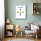 Blue & White Heart Directions Poster | Educational Wall Art - Larosier Prints