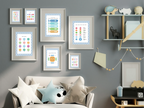 Blue & White Heart Count To 100 Poster | Educational Wall Art - Larosier Prints