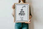 Champagne Party Wedding Welcome Sign | Monochrome