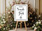 Champagne Party Wedding Welcome Sign | Monochrome
