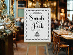 Champagne Party Wedding Welcome Sign | Monochrome