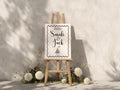 Champagne Party Wedding Welcome Sign | Monochrome