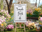 Champagne Party Wedding Welcome Sign | Monochrome