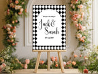 Harlequin Diamond Wedding Welcome Sign | Multiple Colour Options