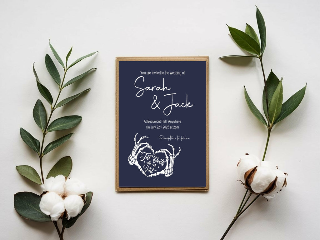 Gothic Welcome To Our Wedding Party Sign | Blue