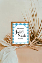 Harlequin Diamond Wedding Welcome Sign | Multiple Colour Options