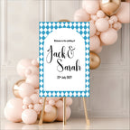 Harlequin Diamond Wedding Welcome Sign | Multiple Colour Options