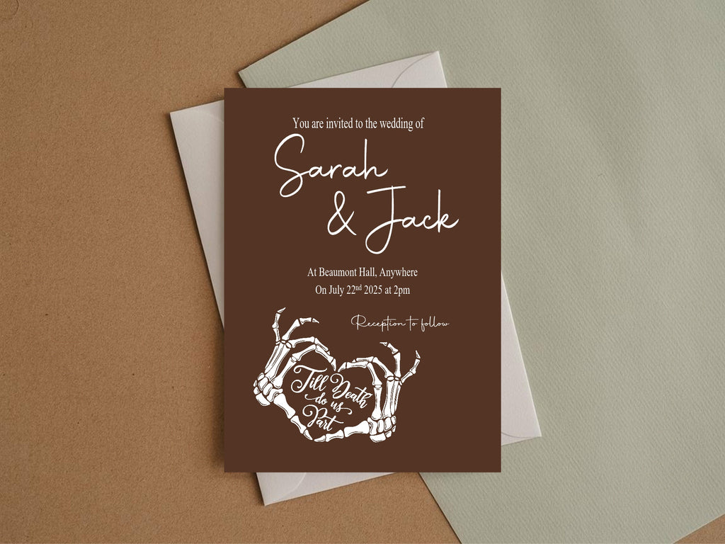 Gothic Welcome To Our Wedding Party Sign | Brown
