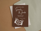 Gothic Wedding Party Invitations & Envelopes | Brown | Pack of 10