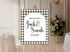Harlequin Diamond Wedding Welcome Sign | Multiple Colour Options