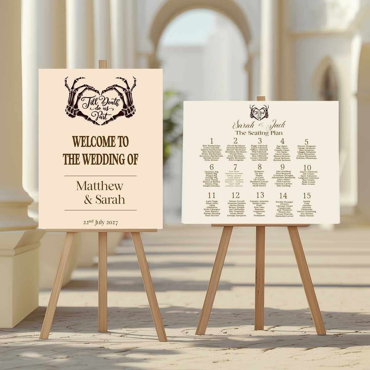 The Lovers Tarot Essential Wedding Signage Bundle | Beige
