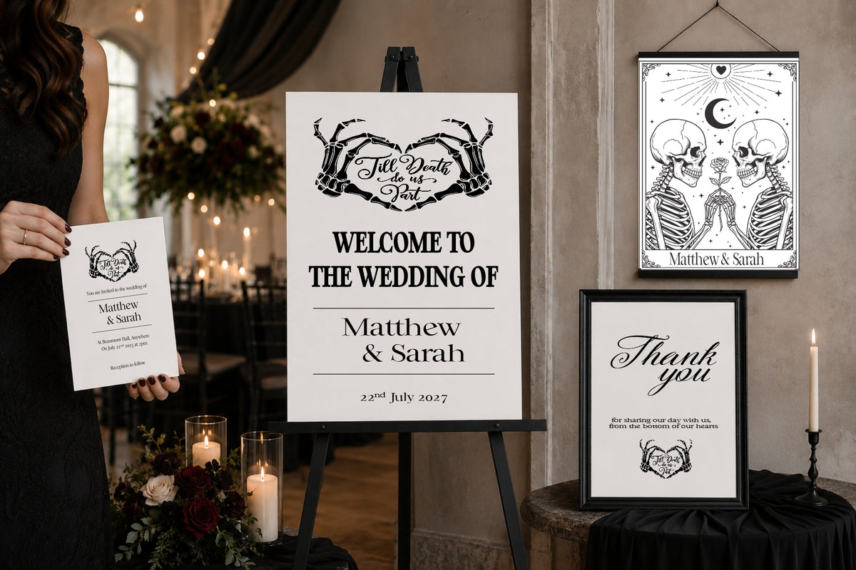 The Lovers Tarot Wedding Seating Plan | White