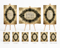 Black Lace Oval Frame Complete Wedding Signage Bundle