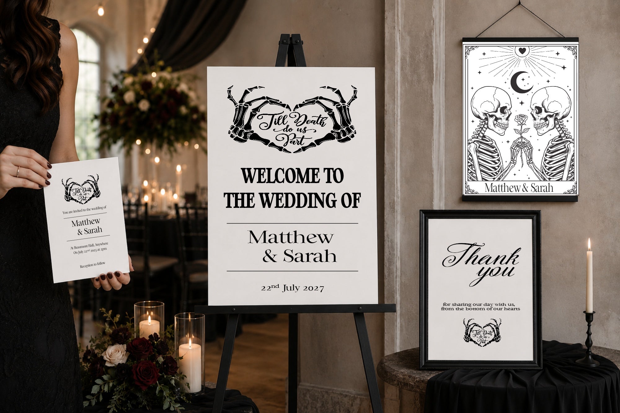 The Lovers Tarot Essential Wedding Signage Bundle | White
