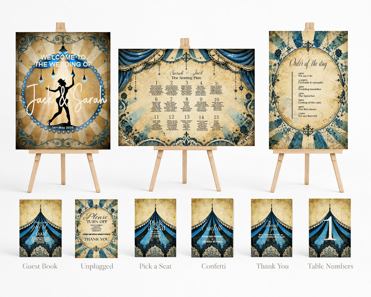 Gothic Circus Complete Wedding Signage Bundle wedding design