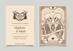 The Lovers Tarot Wedding Invitations | Beige | Pack of 10