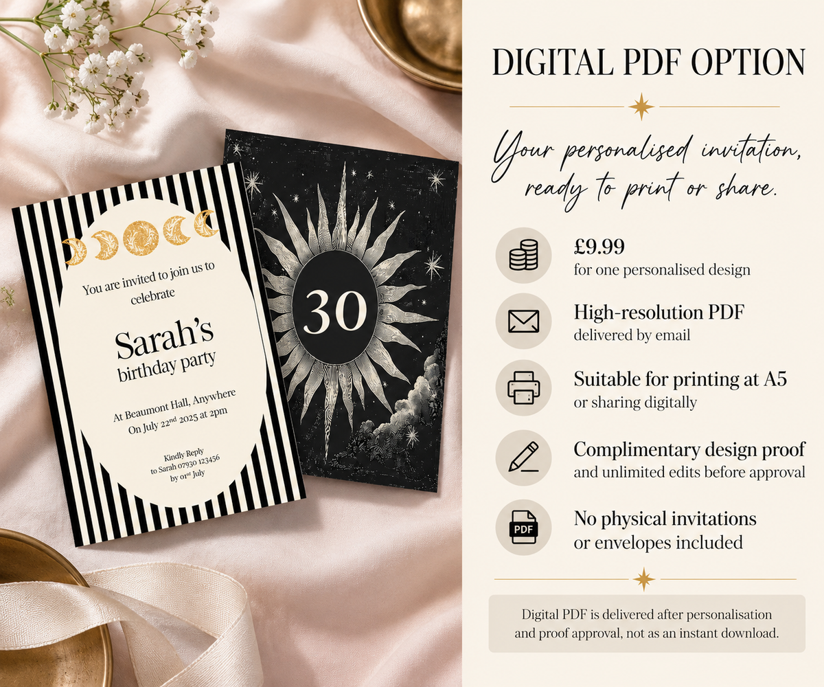 Black Celestial Birthday Invitations - invitation design example, image 5