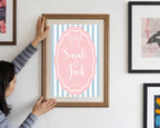 Lobster Party Wedding Welcome Sign | Pink & Blue