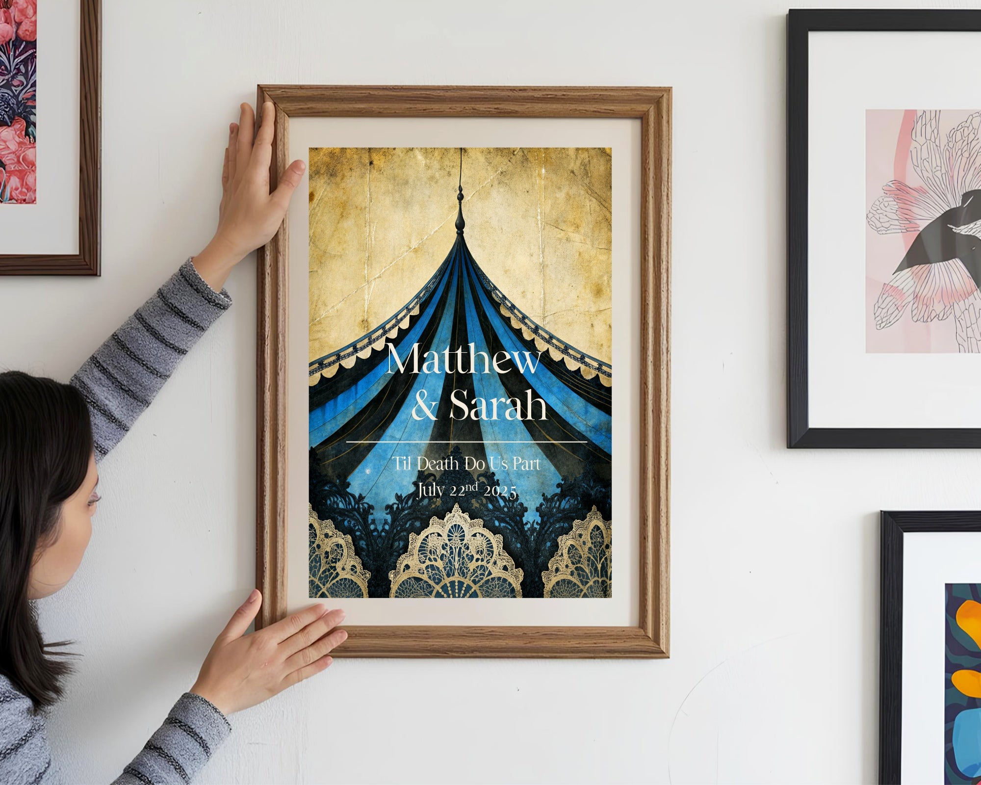 Gothic Dark Romance Circus Double Sided Forever Wedding Sign