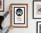 Celestial Swan In Love Wedding Welcome Sign – Double Sided Moon Keepsake Print