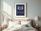 Blue Gothic Wedding Welcome Sign | Skeleton Hands