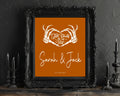 Gothic Wedding Party Invitations & Envelopes | Orange | Pack of 10