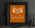 Gothic Wedding Party Invitations & Envelopes | Orange | Pack of 10