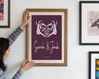 Gothic Wedding Party Invitations & Envelopes | Purple | Pack of 10