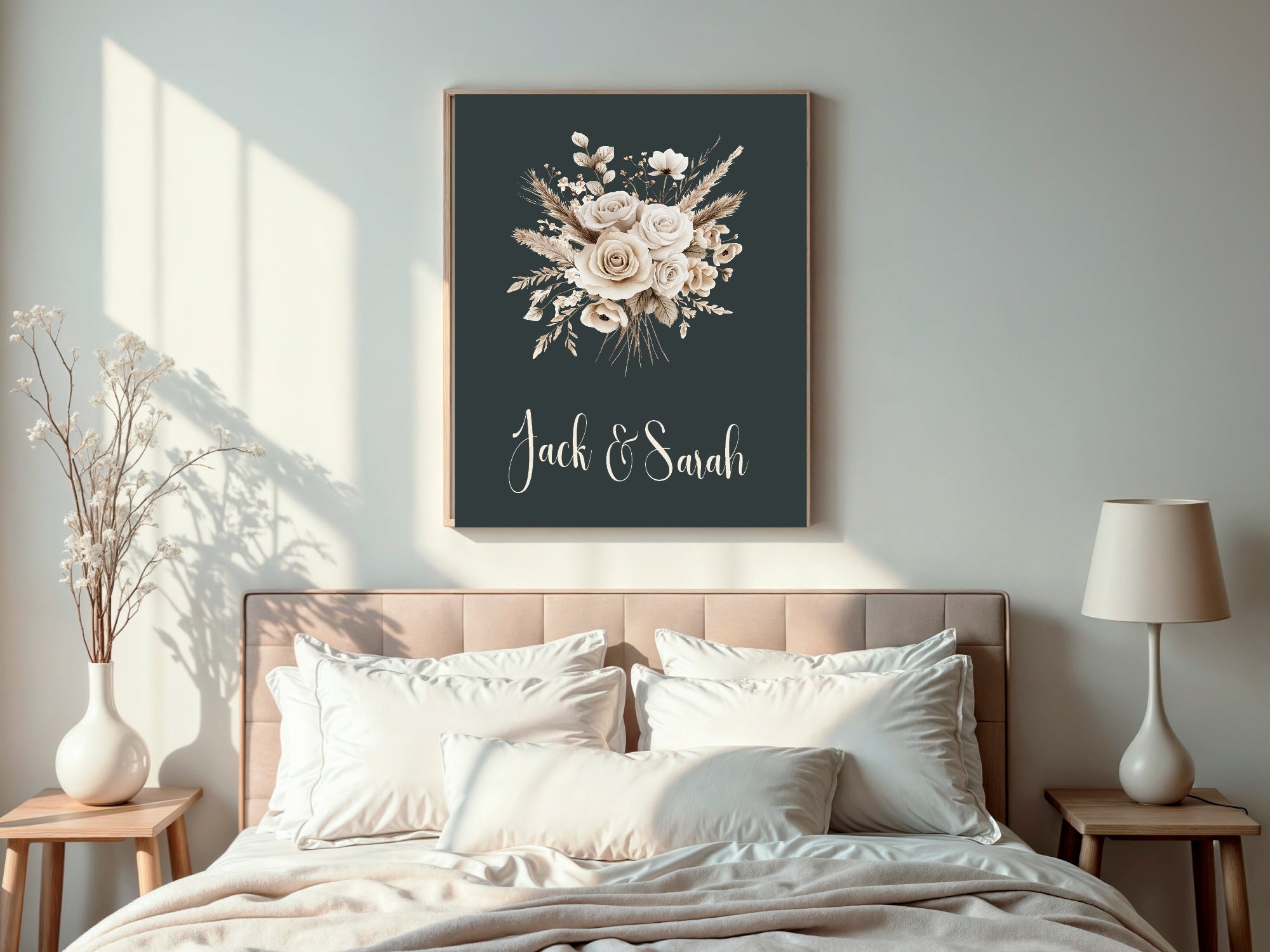 Dark Boho Rose Wedding Welcome Sign