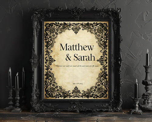 Black Lace Wedding Thank You Sign