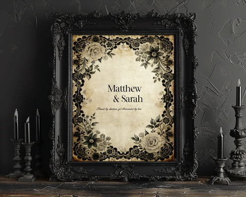 Black Rose Wedding Cards & Gifts Sign