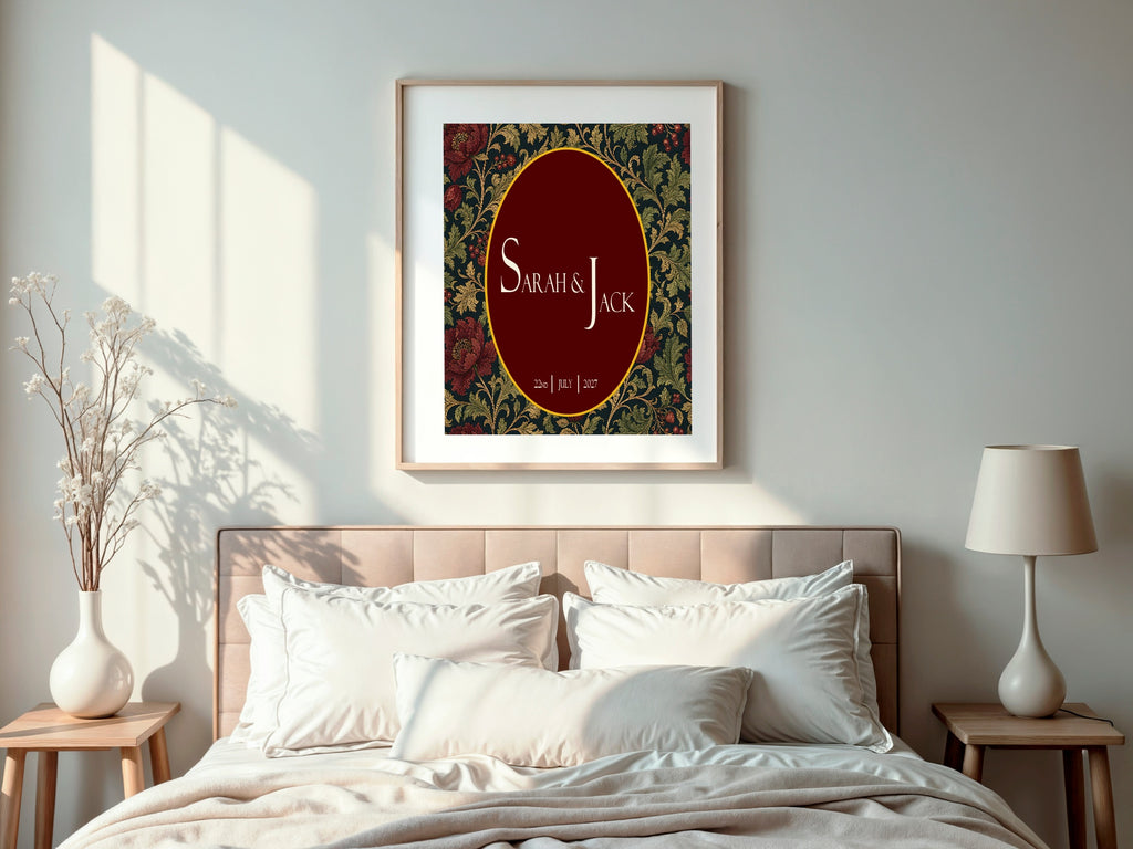 Victorian Winter Christmas Wedding Welcome Sign | Dark Romantic Floral