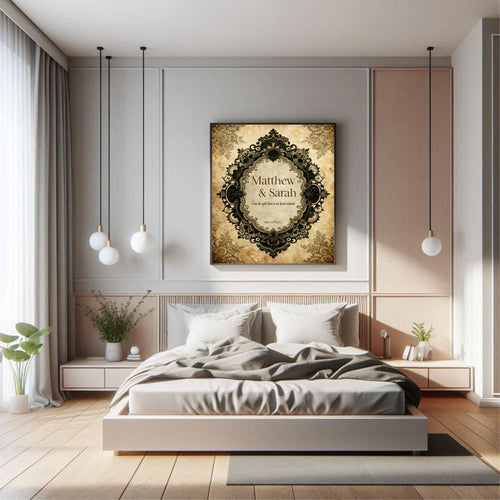 Black Lace Oval Frame Wedding & Engagement Keepsake Print – personalised keepsake print, image 1