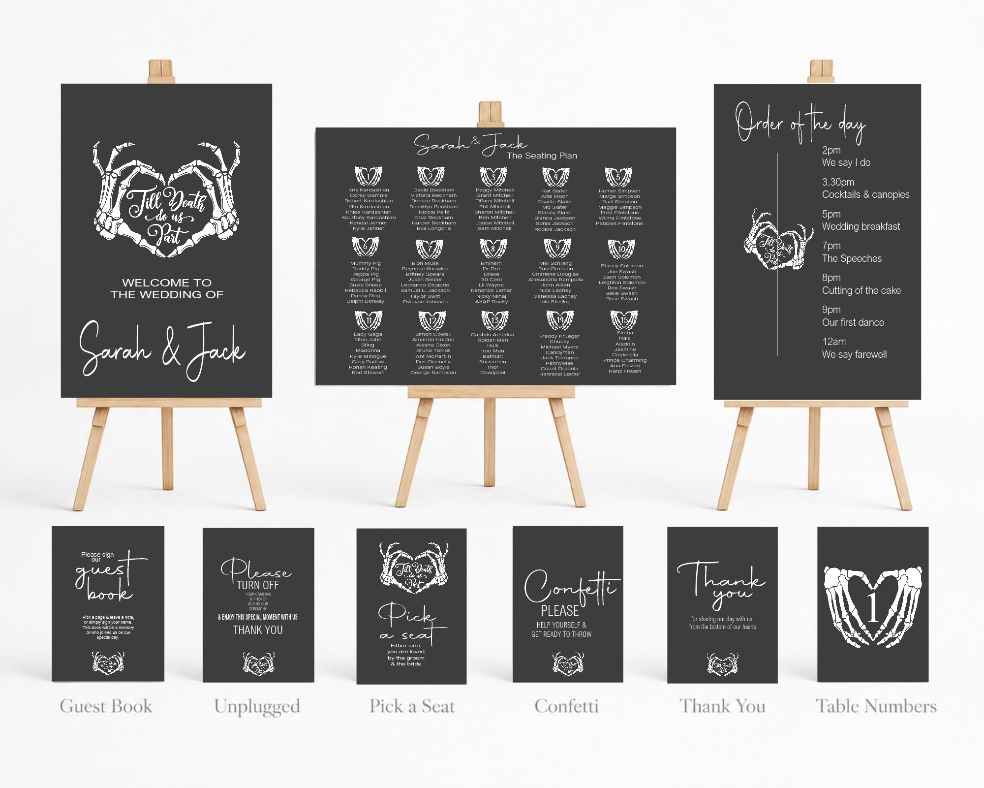 Gothic Till Death Do Us Part Complete Wedding Signage Bundle