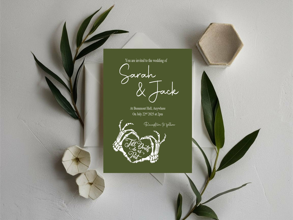 Gothic Welcome To Our Wedding Party Sign | Green