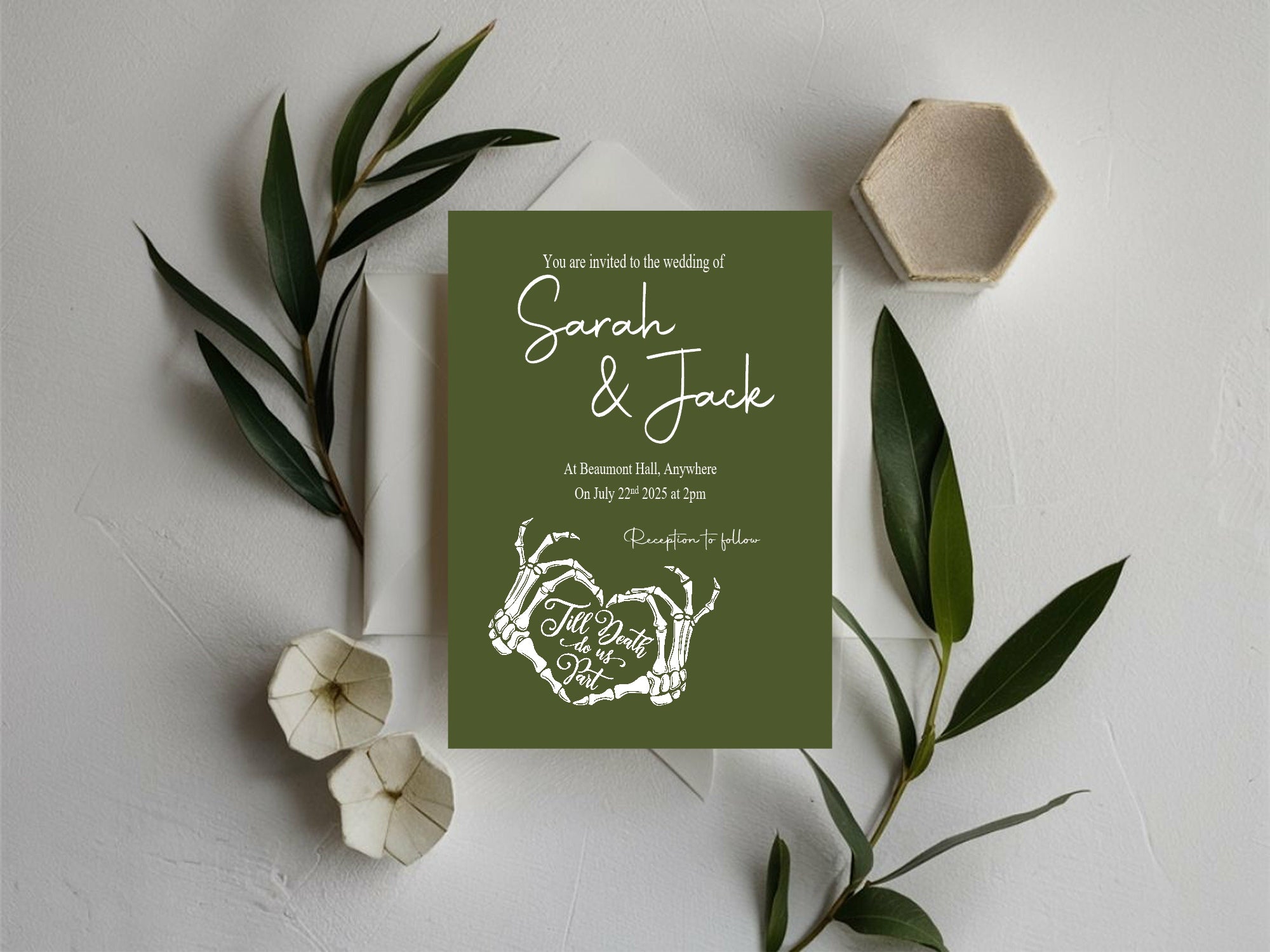 Gothic Welcome To Our Wedding Party Sign | Green
