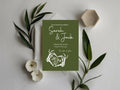 Gothic Wedding Party Invitations & Envelopes | Green | Pack of 10