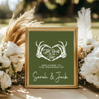 Green Gothic Wedding Welcome Sign | Skeleton Hands