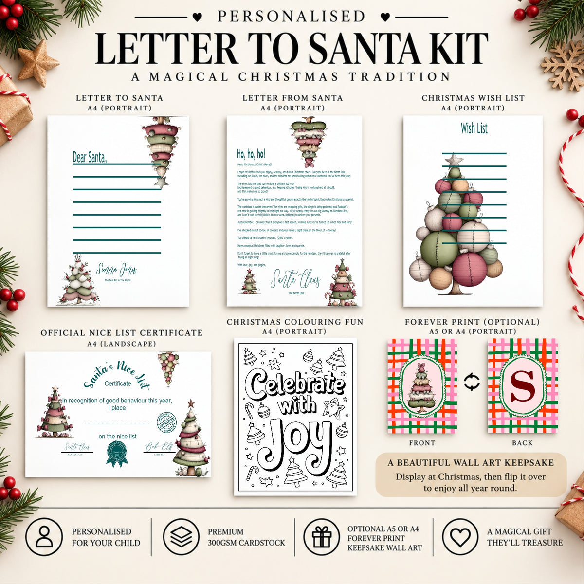 Personalised Letter to Santa Kit | Christmas Tree Activity Pack